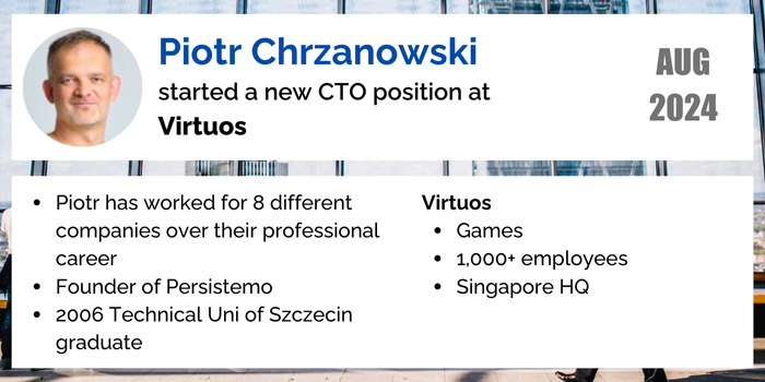 Piotr Chrzanowski CTO career change